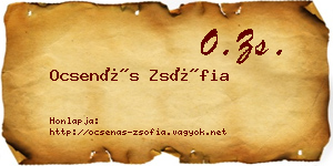 Ocsenás Zsófia névjegykártya