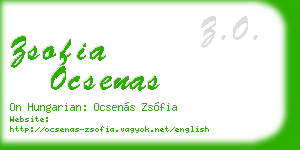 zsofia ocsenas business card