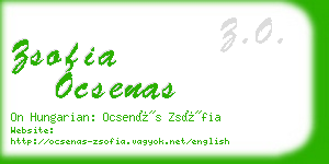 zsofia ocsenas business card